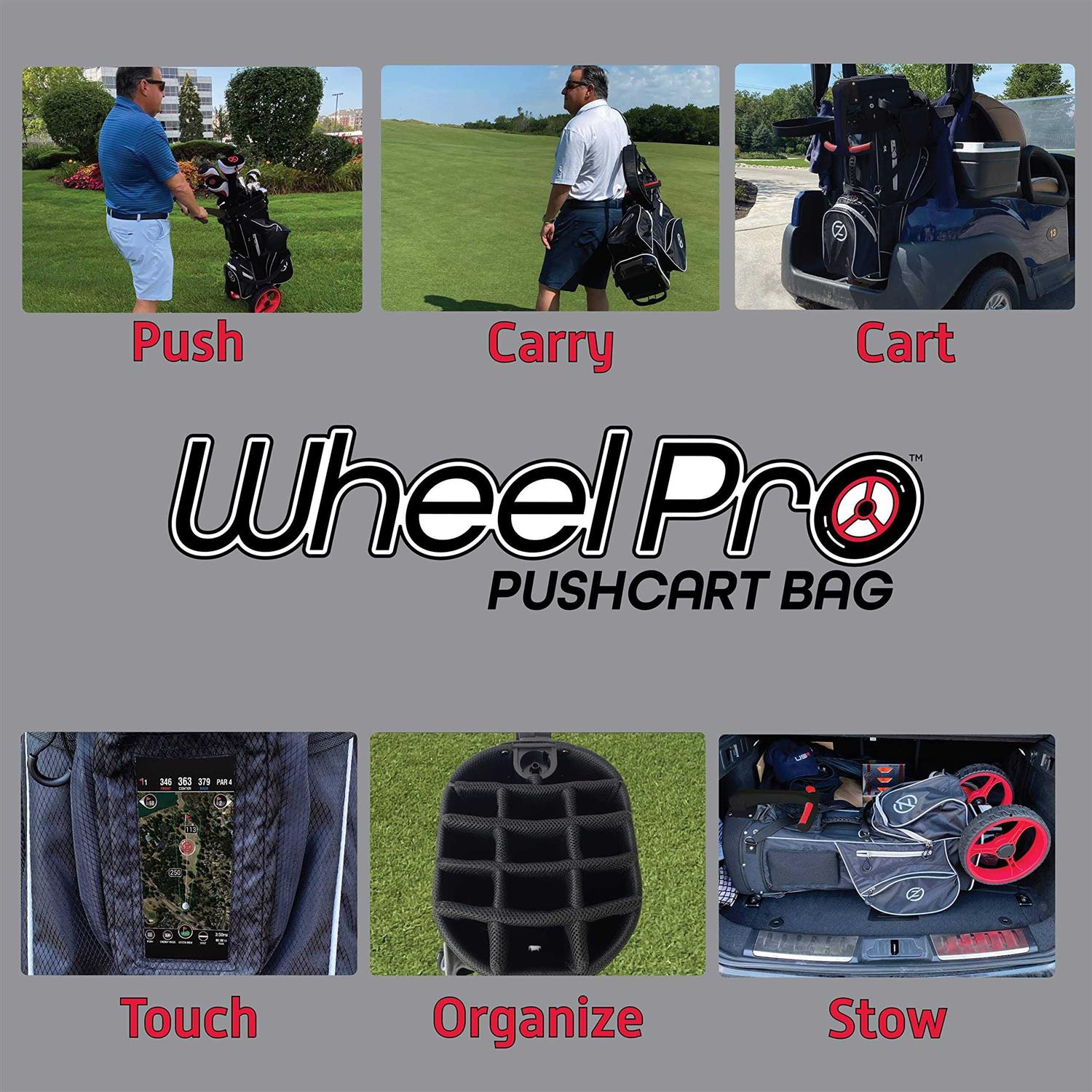 Zero Friction Wheel Pro Push Cart &amp; Stand Bag - Sports Supplies Online Store