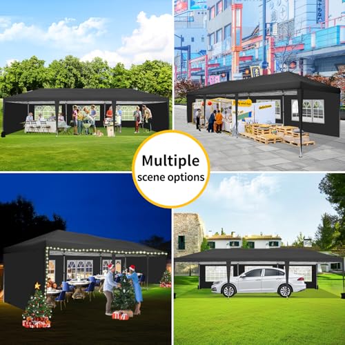 COBIZI Canopy 10x20 Pop Up Canopy Tent with 6 Sidewalls Party Tents for Parties Weddings Backyard Waterproof Canopy Outdoor Commercial Canopy Event
