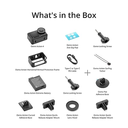 DJI Osmo Action 4 Standard Combo, 4K/120fps Waterproof Action Camera with a 1/1.3-Inch Sensor, Stunning Low-Light Imaging