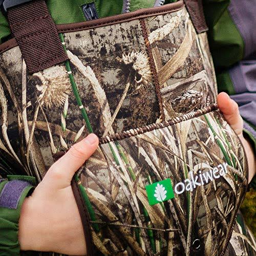 Kids Neoprene Waterproof Fishing Waders Camo 10/11, Green