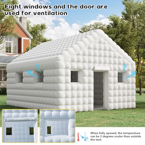 EROMMY 20x16.5x12 FT Large Black Inflatable Nightclub, Blow Up Party Tent Portable with 950W Blower