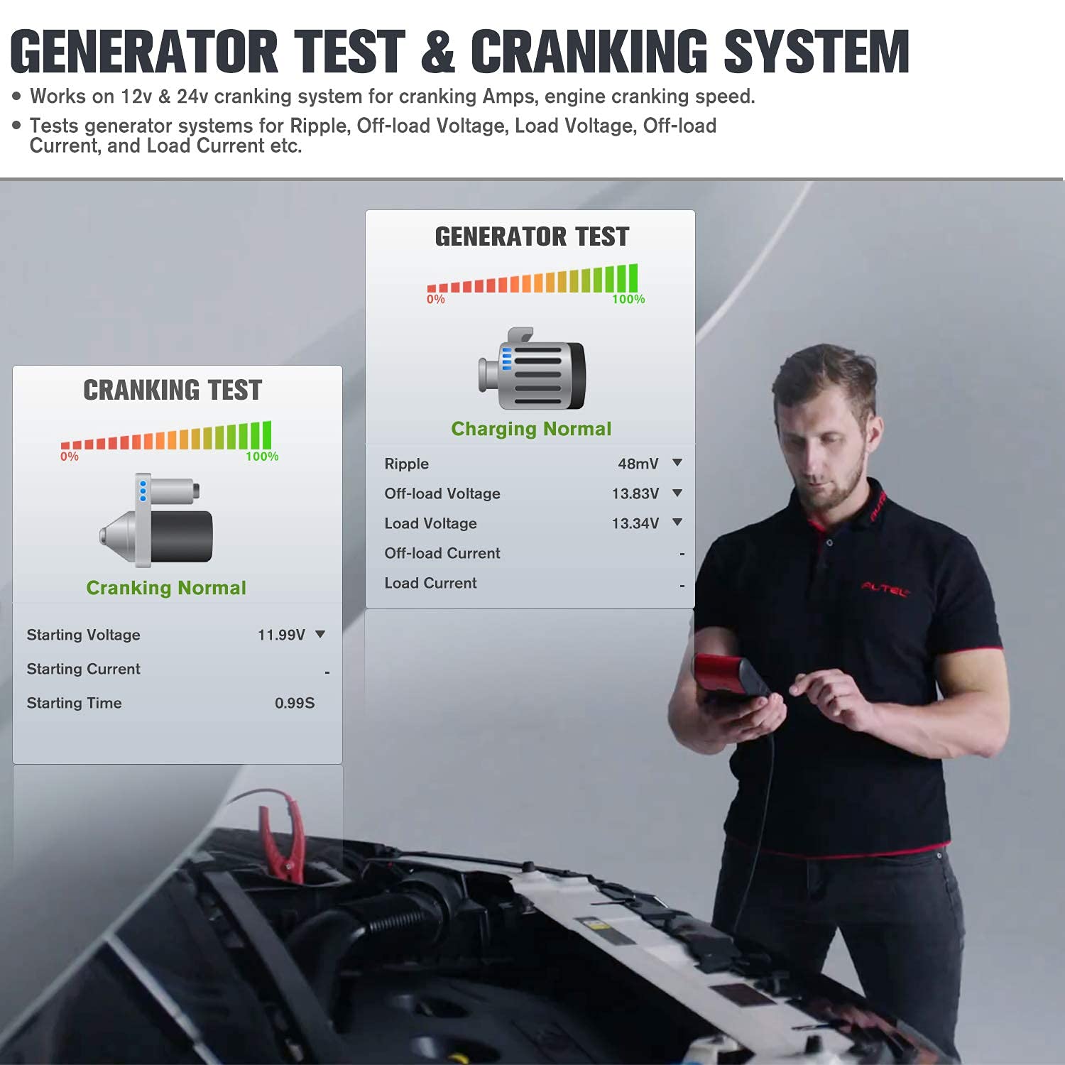 Autel Battery Tester MaxiBAS BT608 (E), 2022 Updated from BT508/ BT506, Autel OBD2 All System Diagnostic Scan Tool, Cold Cranking Analyser