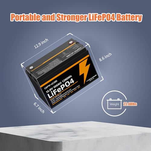 12V 100Ah LiFePO4 Battery Group 31 With Built-in 100A BMS, 15000 Deep Cycles Rechargeable Lithium Battery Prefect for Solar System, Rvs, Marine, Vans