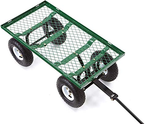 Gorilla Carts Steel Utility Wagon w/ Removable Side Panels, 1000 lb Capacity, Gray
