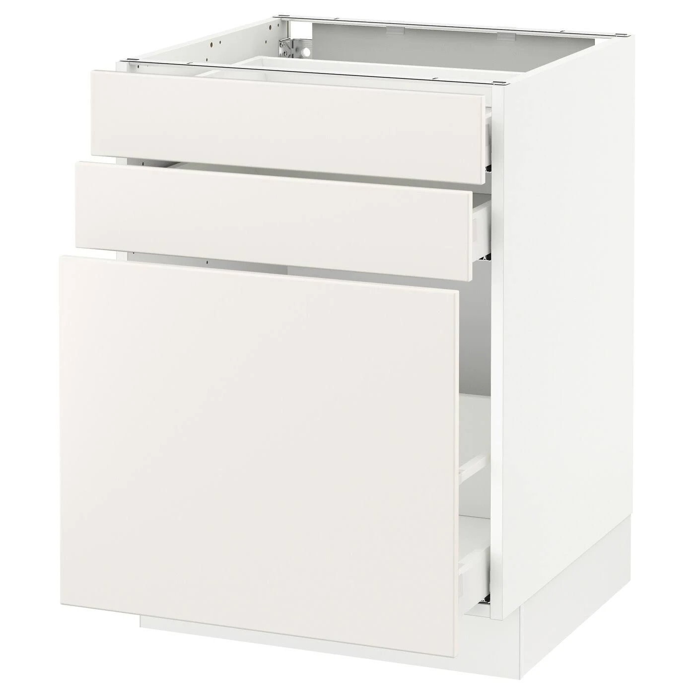 IKEA - SEKTION Base cabinet/p-out storage/2 Drawer, White Maximera/Veddinge White, 24x24x30 29034330