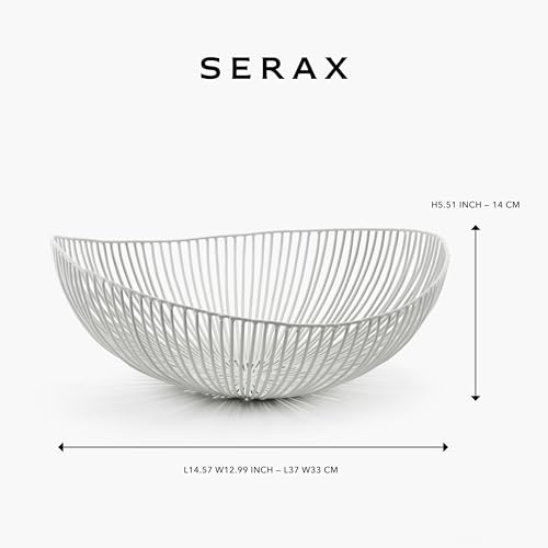Home Decor Fruit Bowl | Metal sculptures interior accessories by Antonino Sciortino | Round White Iron Kitchen Basket | Modern House Decor or Kitchen