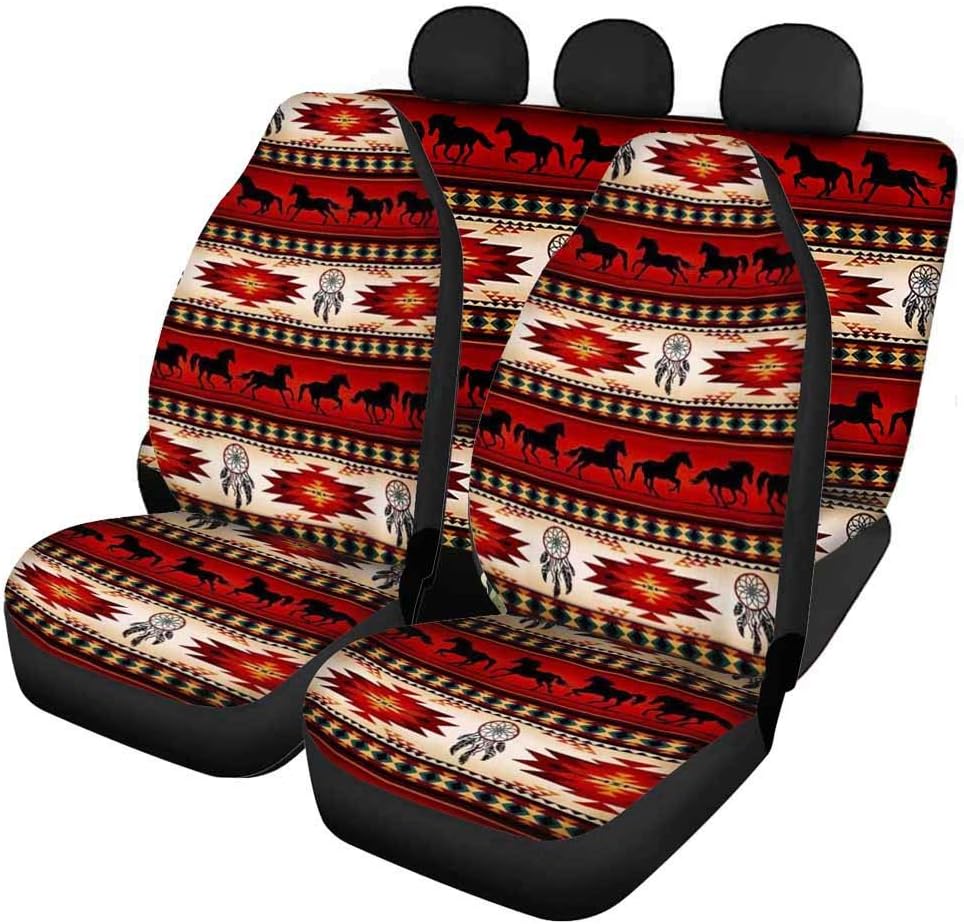 SEANATIVE Stretchy Car Seat Cover Camo Forest Deer Universal Car Interior Seat Cover Machine Washable Anti-Slip Front and Rear Bench Back Seat Cover