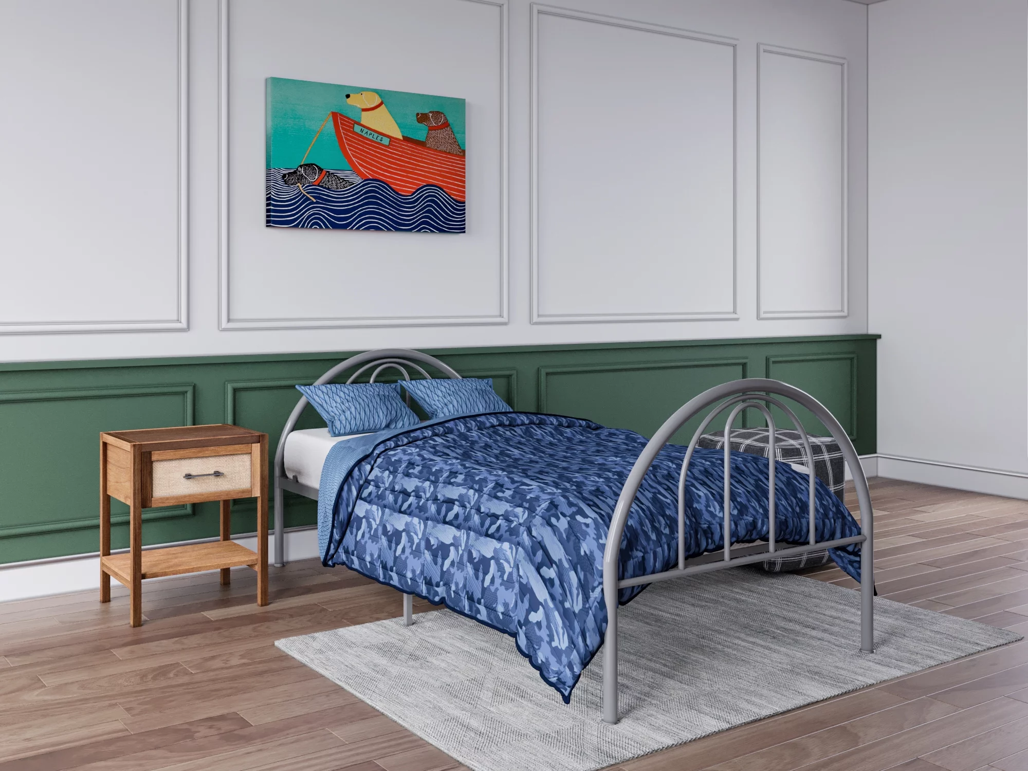 BK Furniture Brooklyn Classic Metal Bed, Twin, Pink
