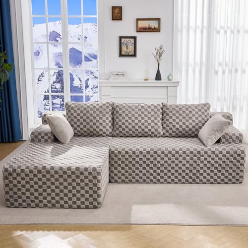 Modular Sectional Sofa Couches L-Shape Couch 3 Seat Modular Sofa Memory Foam Sectional Couches for Living Room