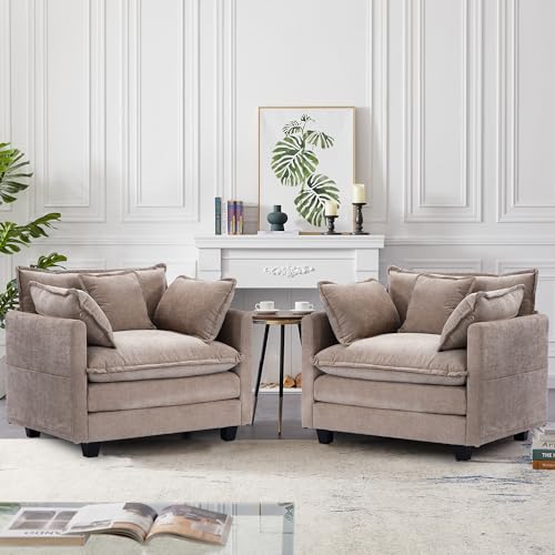 SweetGO corporation 40" Chenille Lounge Chair for Reading, Modern Couch Cozy Sofa Bed