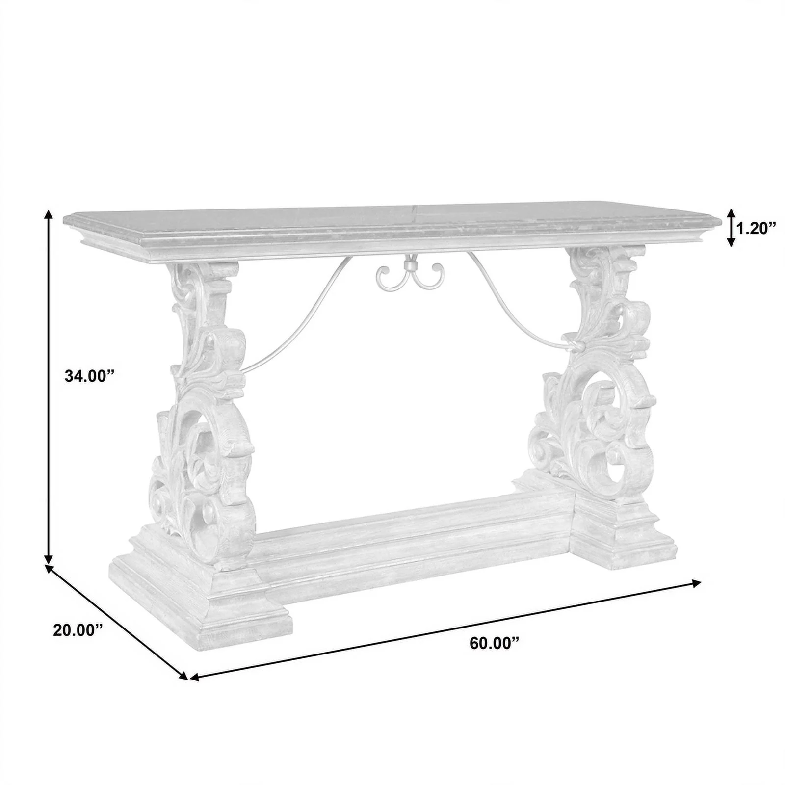 Wood Console Table with Marble Top in Brown by Pulaski Furniture