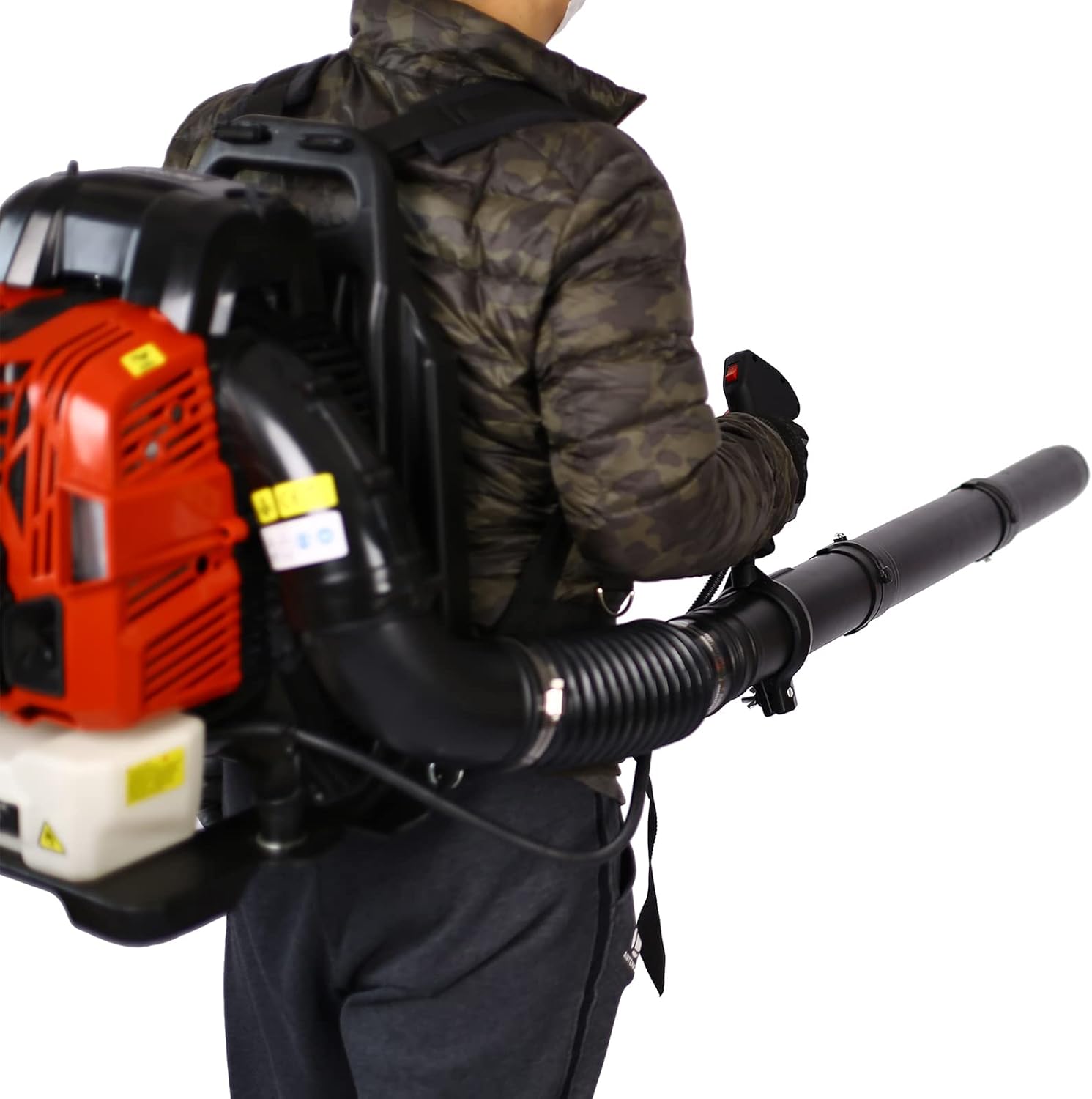 Backpack Leaf Blower, 76cc 4-Cycle Gas Leaf Blower, 530CFM 248MPH Cordless Handheld Leaf Blower with Nozzle Extension for Lawn Care
