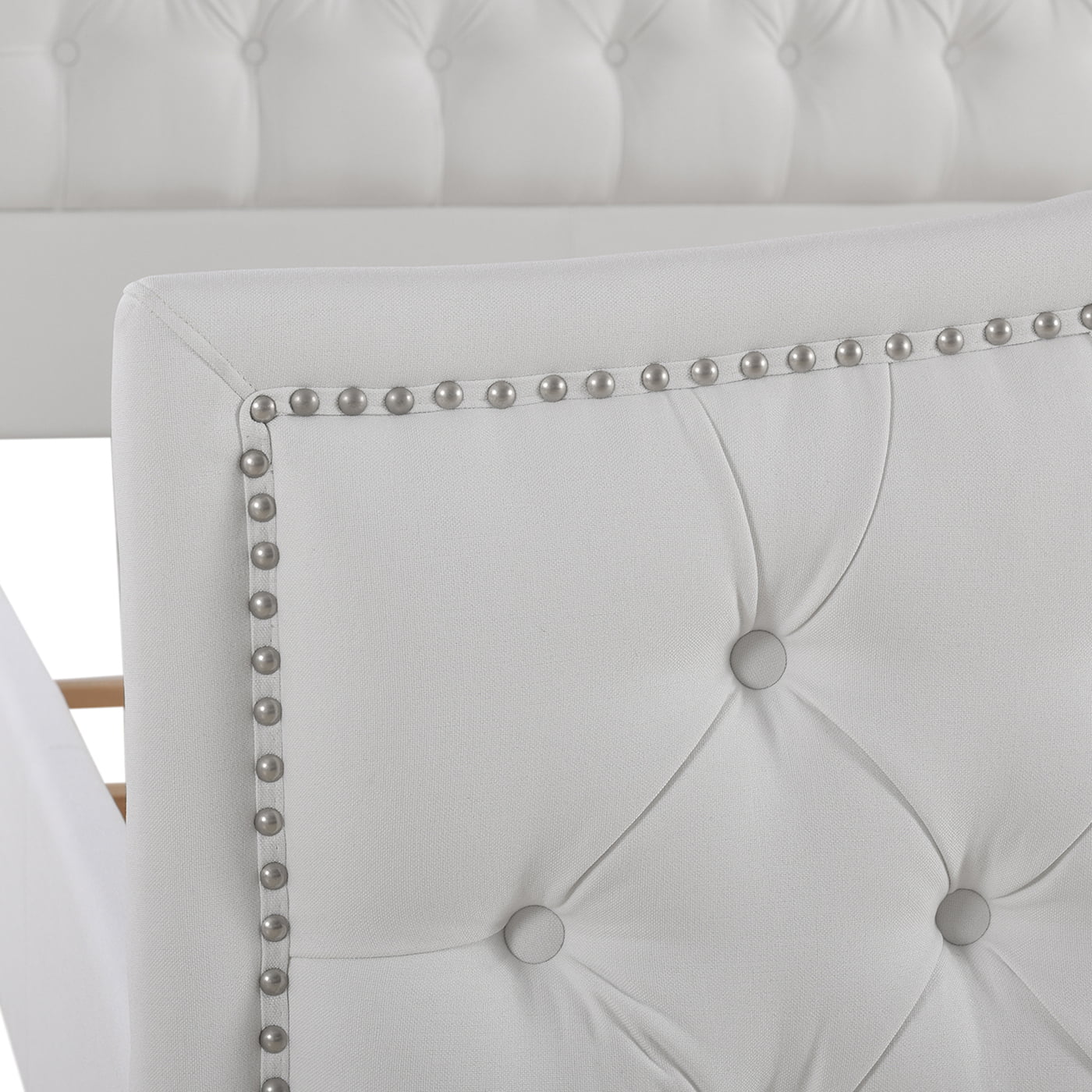 Marcella Tufted Wingback King Bed Bright White