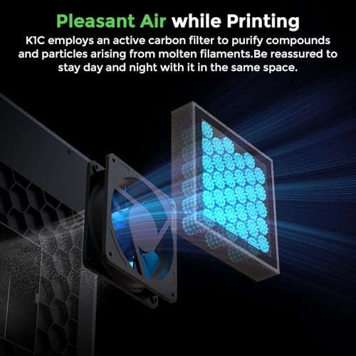 Creality K1C 3D Printer, 2024 New Version 3D Printers with 600mm/s Fast Printing Speed, Support Carbon Fiber Filament 300℃ High-Temp Print
