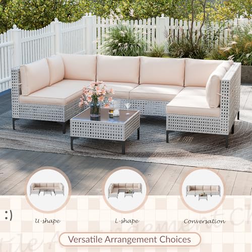 7 Pieces Wicker Patio Furniture Sets