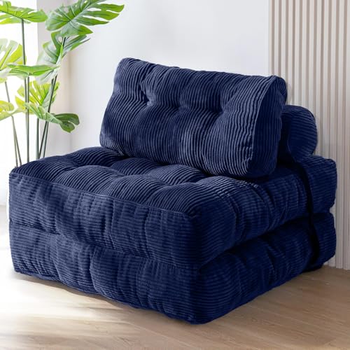 MAXYOYO Folding Sofa Bed, Convertible Sleeper Chair with Pillow Foldable Mattress with Back Support