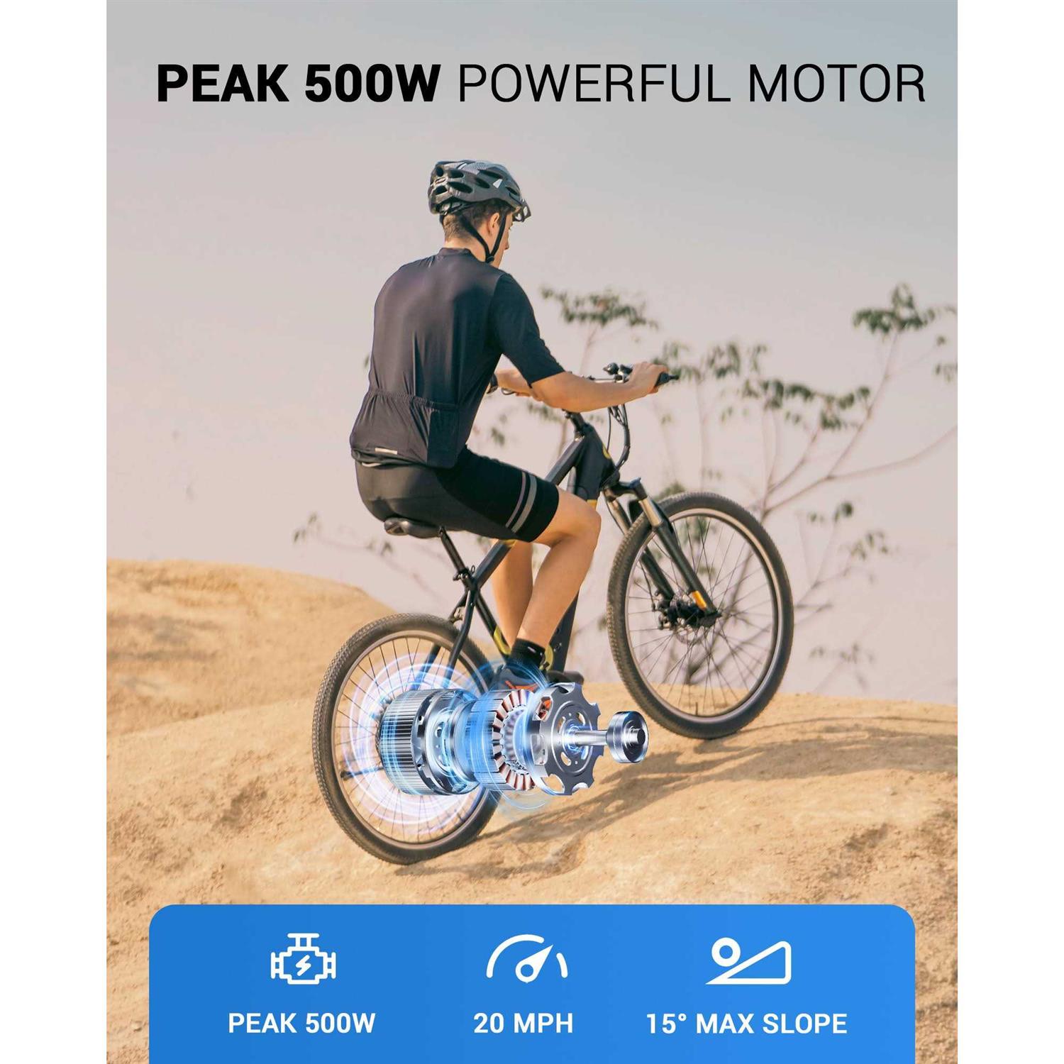 Kistp 350w Electric Bike 26 inch Electric Mountain Bike for Adults 36V Built-in Hidden Removable Battery with Shimano 7 Speed City Commuter Bike