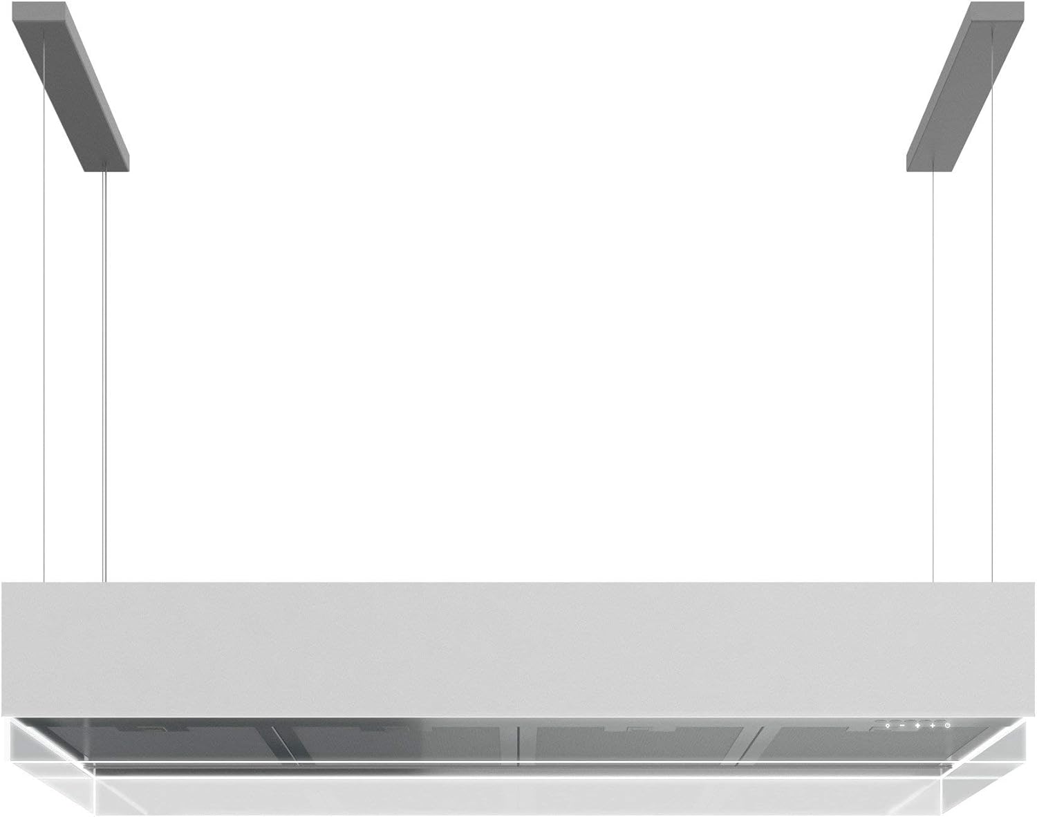 Futuro Futuro Island Mount DUCTLESS ONLY Range Hood 48" | Perimeter White | Vent Hood | Modern Italian Exhaust Hood |Remote Control, LED