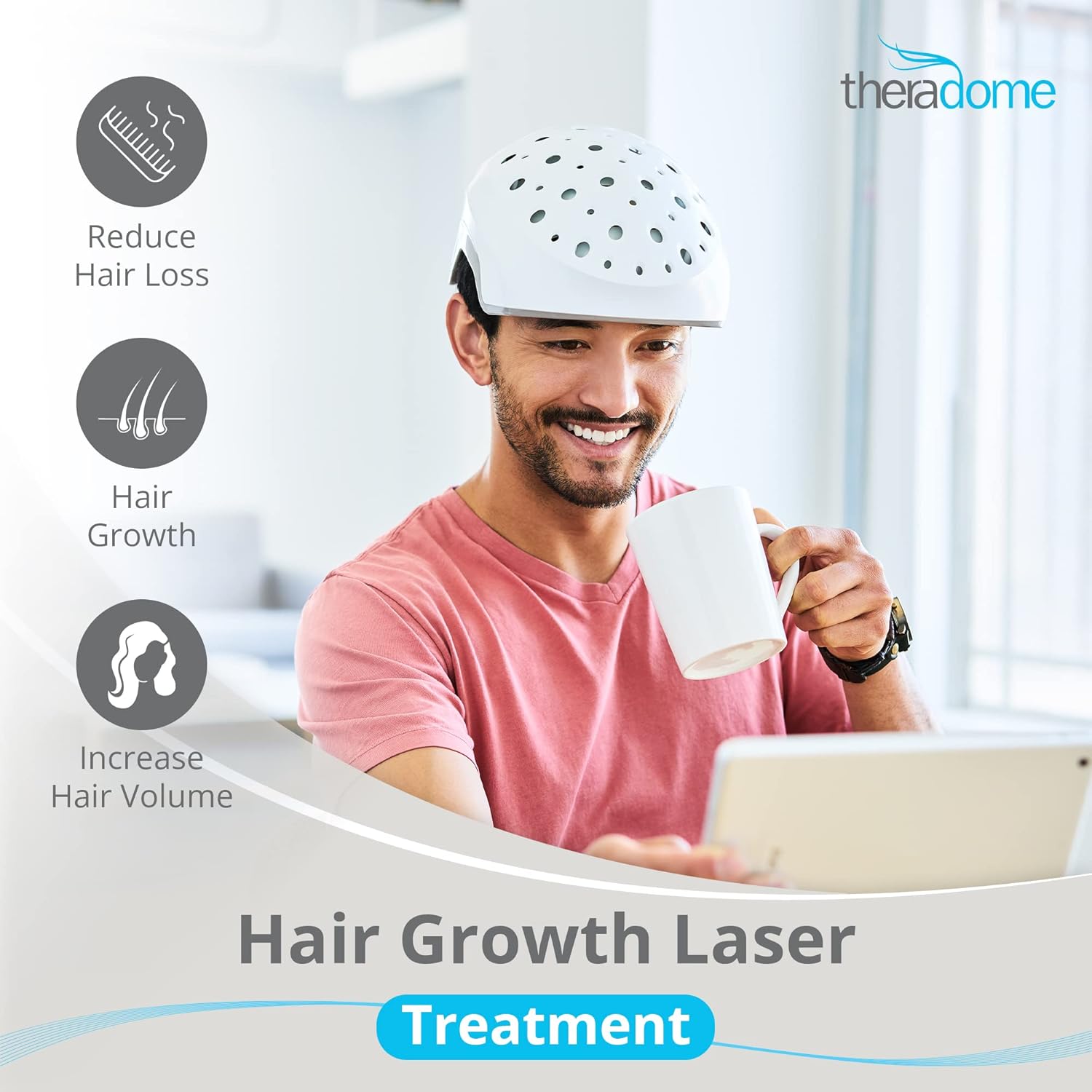 EVO Laser Hair Growth Helmet LH40 - Red Light Therapy for Hair Regrowth and Hair Loss Treatment - FDA Cleared for Men & Women