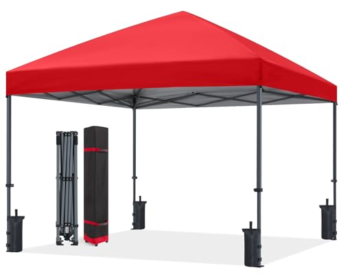 ABCCANOPY Durable Easy Pop up Canopy Tent 10x10, Red