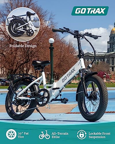 Gotrax 20" Folding Electric Bike with 55 Miles (Pedal-assist1) by 48V Battery, 20Mph Power by 500W, Smart LCD Display and 5 Pedal-Assist Levels