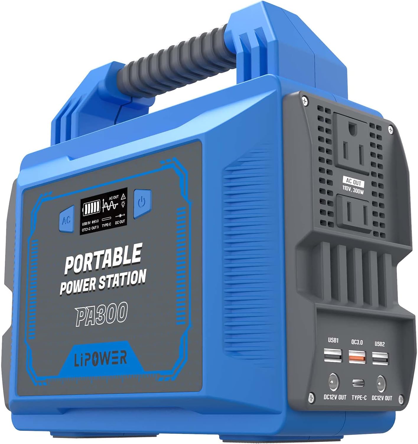 LIPOWER 300W Portable Power Station, Average 25 Phone Recharges, 2-4 Nights for CPAP, 296Wh Portable Solar Generator Power Supply for RV Camping