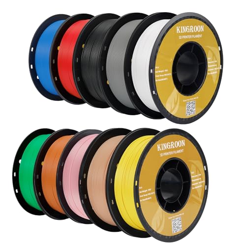 Kingroon PLA 3D Printer Filament, 12Rolls, Dimensional Accuracy +/- 0.03 mm, 12kg Spool(26.4lbs)