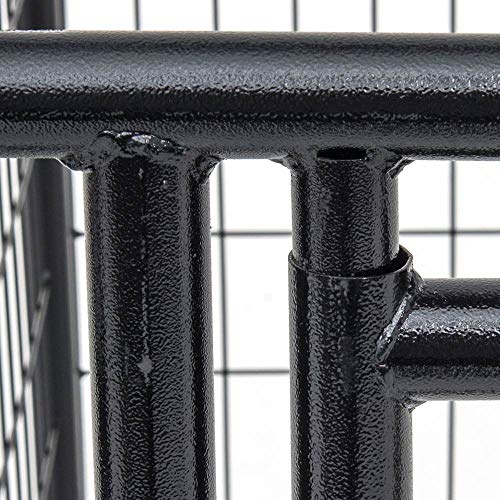 Stay Series 4 by 4 by 4.3 Feet Studio Jr. Black Powder Coat Steel Frame Outdoor Dog Kennel with Waterproof Canopy Roof and Gate Door, Khaki