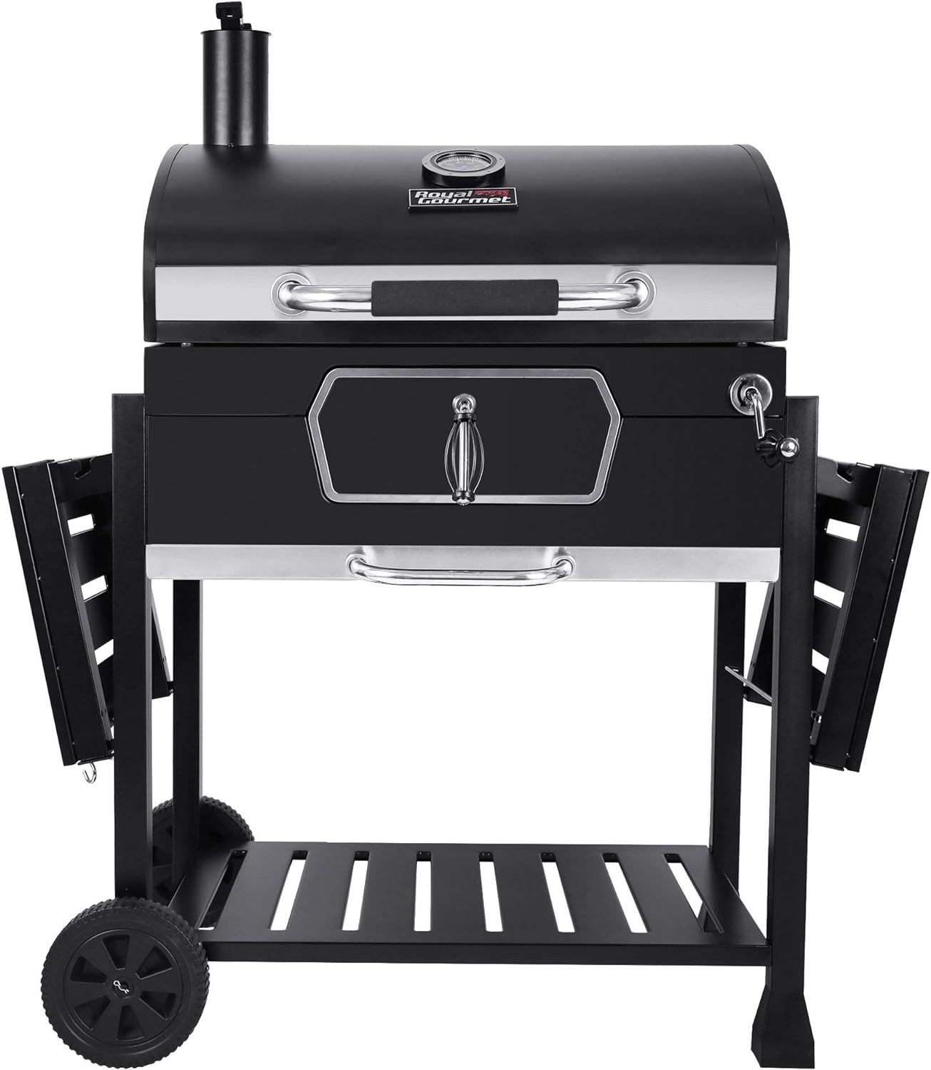 Royal Gourmet CD2030AN 30-Inch Charcoal Grill, Deluxe BBQ Smoker Picnic Camping Patio Backyard Cooking, Black