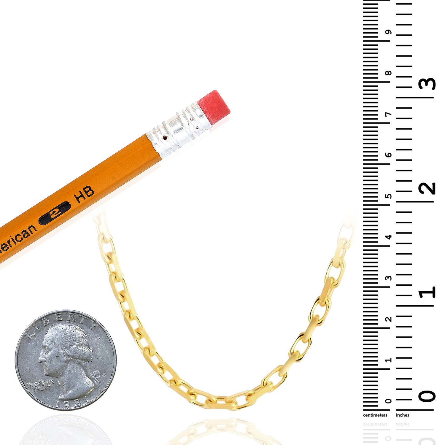 Solid 14K Yellow Gold 2.5mm Luxe Cable Chain Necklace 18" 20" 22" 24"