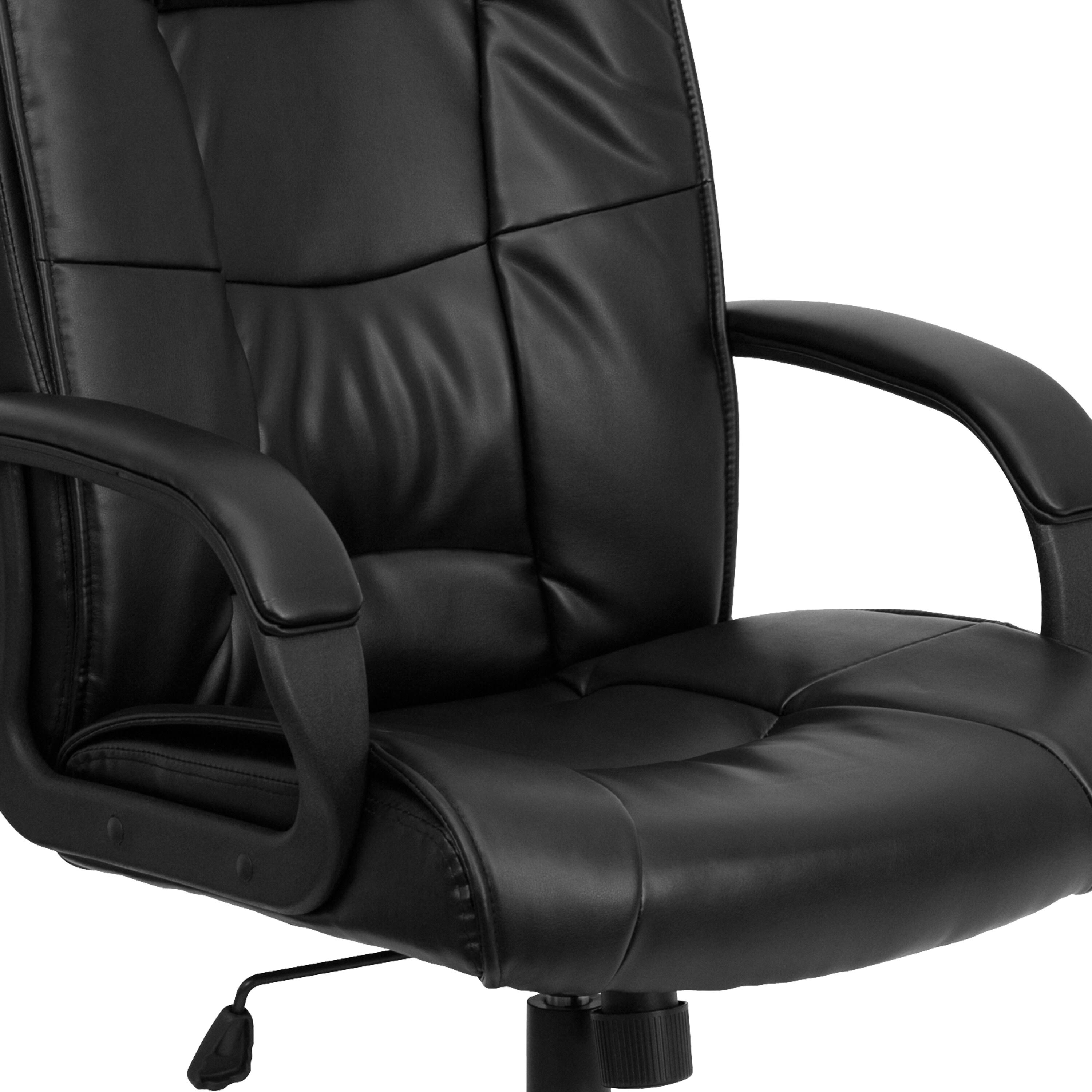 Lancaster Home Leather High Back Black Executive Office Chair