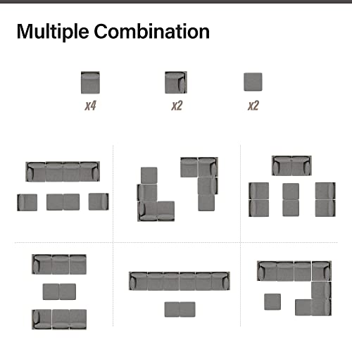 LAUSAINT HOME Outdoor Patio Furniture, 8 Piece Outdoor Sectional Sofa PE Rattan Wicker Patio Conversation Sets