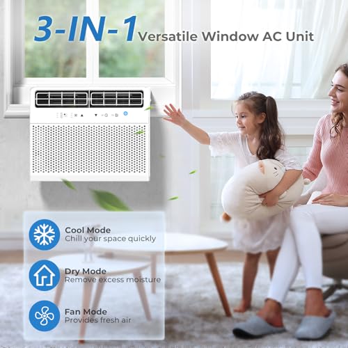 Antarctic Star U-Shaped Air Conditioner Window Unit 12000BTU, Ultra Quiet Window Air Conditioner Cools up to 550 Sq. Ft