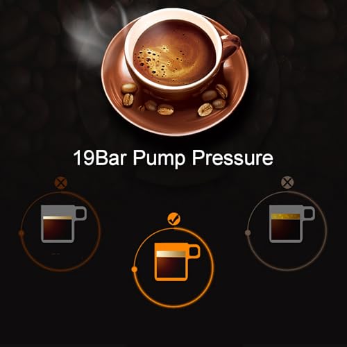XTRYBHD Super Automatic Espresso Machine with Built-In Grinder, Smart Touch Display Panel, Espresso Coffee Machines Home Office Kitchen Use