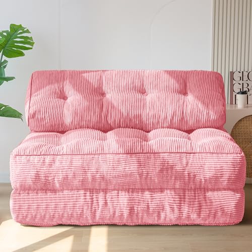 MAXYOYO Folding Sofa Bed, Convertible Sleeper Chair with Pillow Foldable Mattress with Back Support
