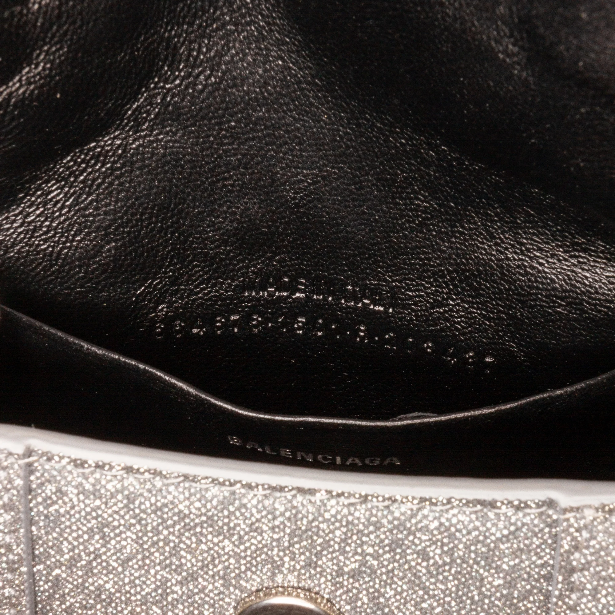 Pre-Owned Authenticated Balenciaga Mini Glitter Hourglass Satchel Polyester Fabric Gray Unisex (Good)