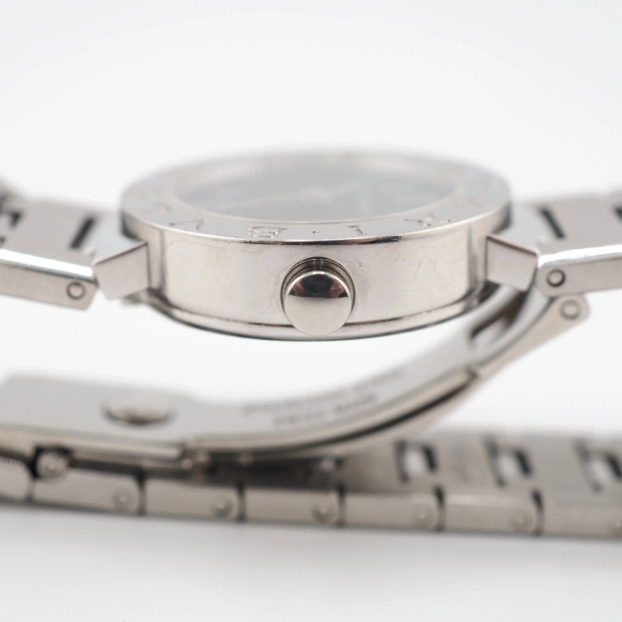 Pre-Owned BVLGARI Bvlgari BB23SS Bulgari Quartz QZ Black Dial Watch Silver Ladies (Good)