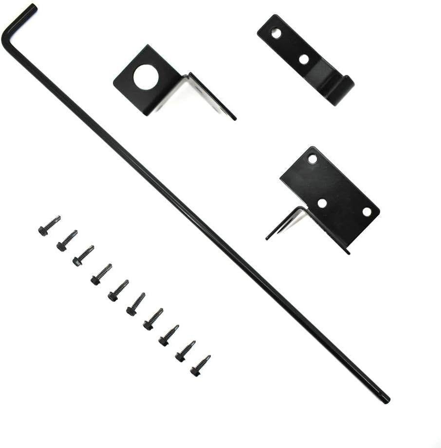 Cane Bolt Heavy Duty Gate Drop Rod 36 inch Steel with Black Finish -2 Pack for Double Door
