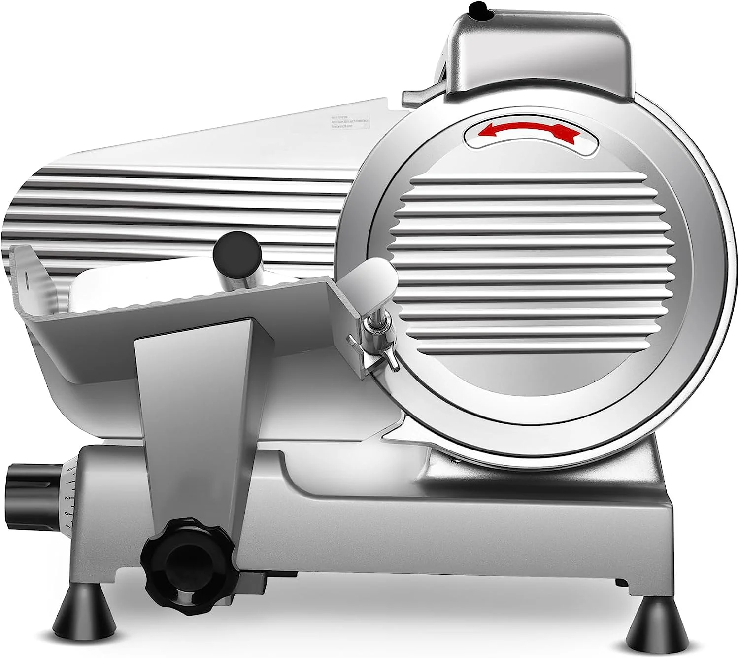 Meat Slicer Machine 10 inch Commercial Meat Slicer 240W Frozen Meat Cheese Deli Slicer Premium Chromium-Plated Steel Blade Semi-Auto Foody Slicer