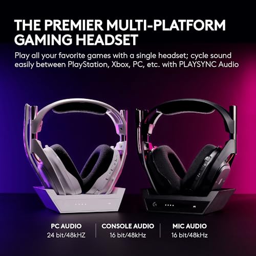 Logitech G Astro A50 Omni-Platform Wireless Gaming Headset + Base Station for PS5, Xbox, PC: PLAYSYNC Audio Switcher,
