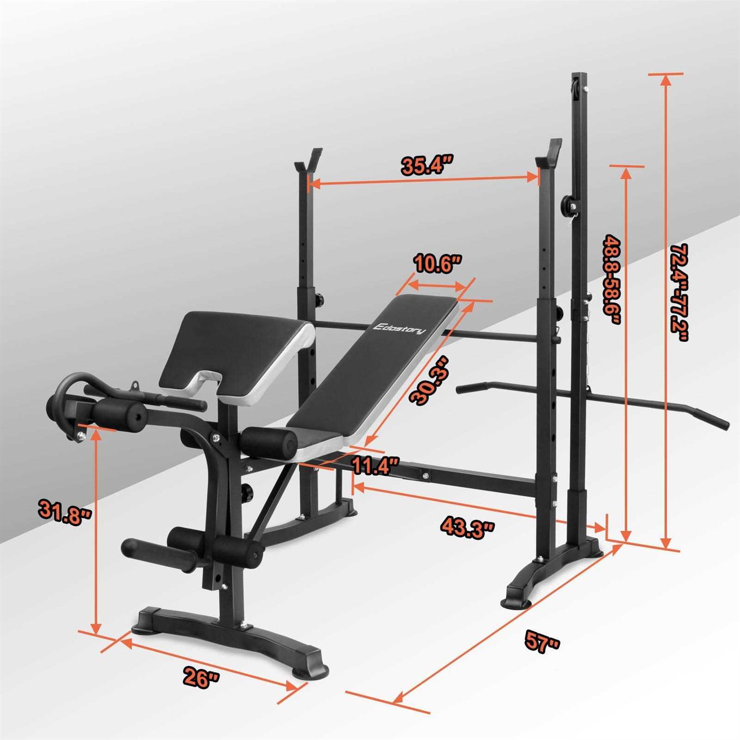 Edostory Olympic adjustable Weight Bench Set Workout Equipment for Home Workouts - Sports Supplies Online Store