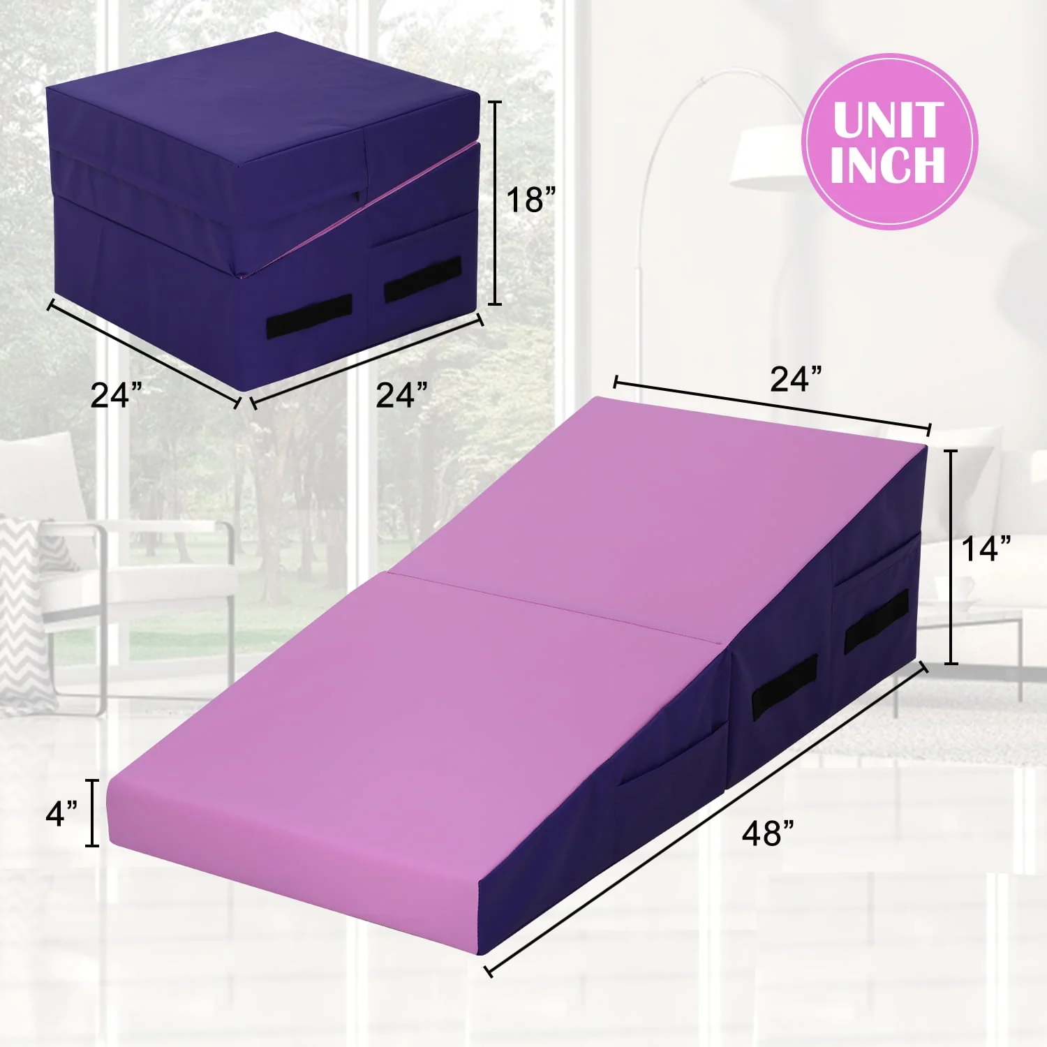 YRLLENSDAN 48x24 inch Large Incline Gymnastics Mat