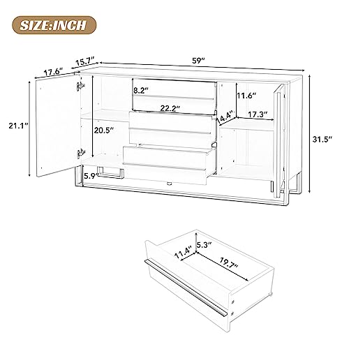Modern Buffet Table Sideboard Cabinet Credenza