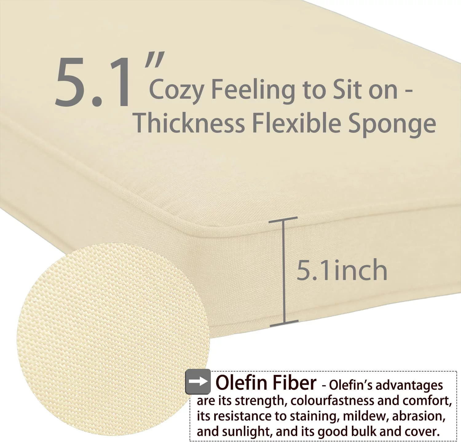 Aoodor 24'' x 24'' Outdoor Furniture Deep Seat Chair Cushion Set, Olefin Fabric Slipcover and Sponge Foam (Set of 2 Seats, 2 Backs, 2 Pillows)