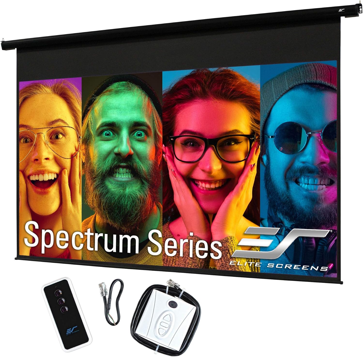 Elite Screens Spectrum Electric Motorized Projector Screen with Multi Aspect Ratio Function Max Size 125-inch Diag 16:9 Home Theater 8K/4K Ultra HD