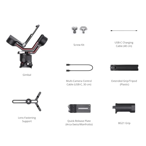 DJI RS 4 Mini, Gimbal Stabilizer for Cameras Canon/Sony/Panasonic/Nikon/Fujifilm, Auto Axis Locks, 2kg/4.4lbs Payload, Intelligent Tracking