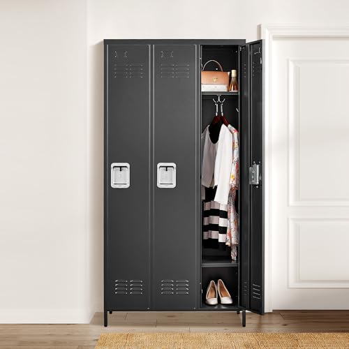 6 Doors Metal Lockers for Employees 72" H Storage Cabinet Lockable Locker with Shelves Steel Storage Locker for Gym School Office Home Requires