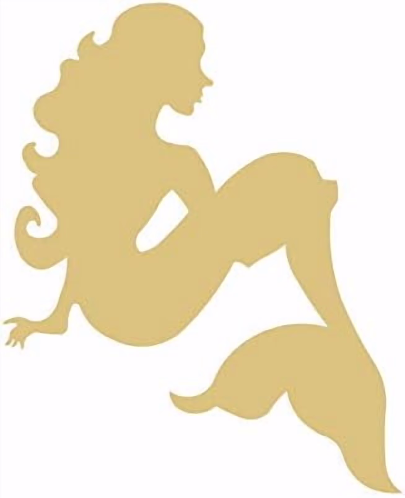 Mermaid Cutout Unfinished Wood Summer Birthday Party Beach House Nautical Door Hanger MDF Shape Canvas Style 8