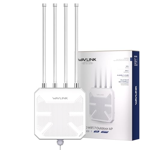WAVLINK WiFi 7 BE5100 Outdoor WiFi Extender, Dual Band Long-Range Outdoor WiFi Repeater|Access Point|Mesh Router