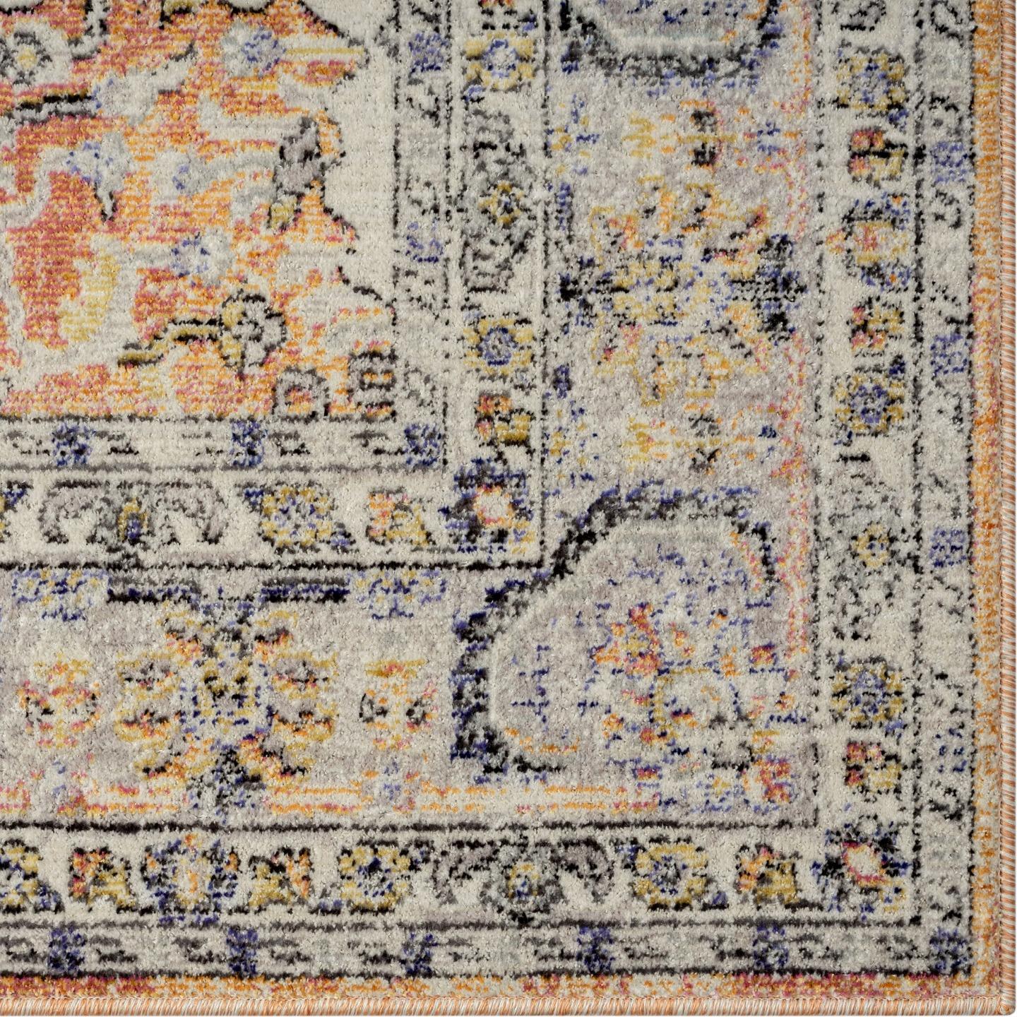 Luxe Weavers Bohemian Non-Shedding Floral Oriental Area Rug 8x10 Orange